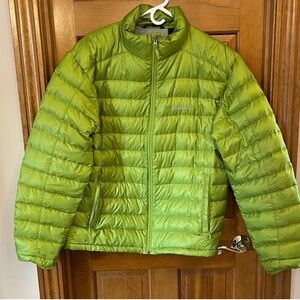 Marmot Lime Green Men’s Puffer Jacket Size L 700 Fill Down Filled